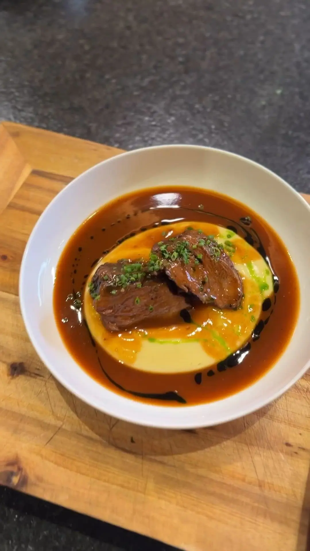 creation thumb for Veal Cheeks | potatoe | leek oil