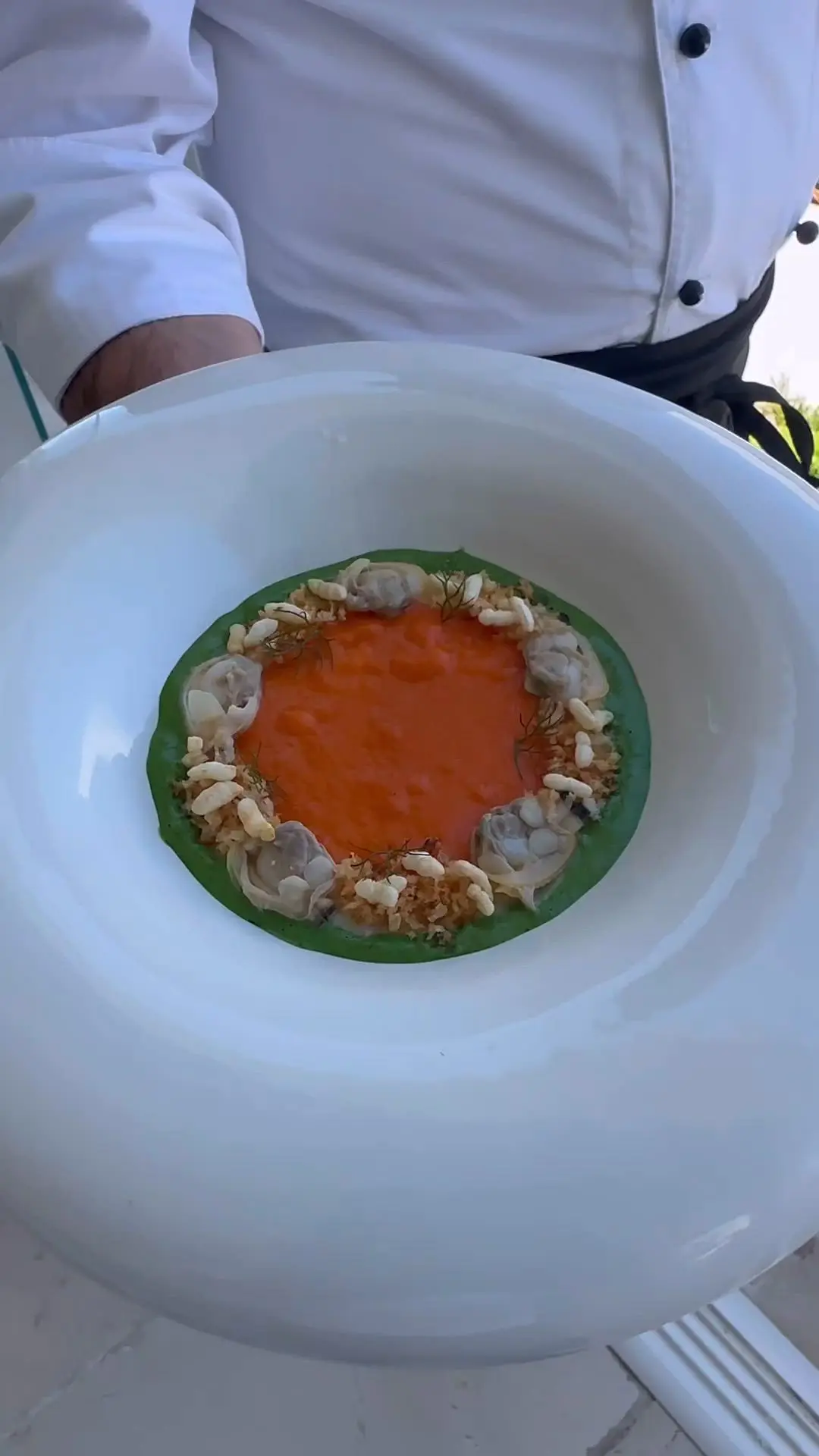 creation thumb for Provolone risotto with red peppers, clams, and wild fennel