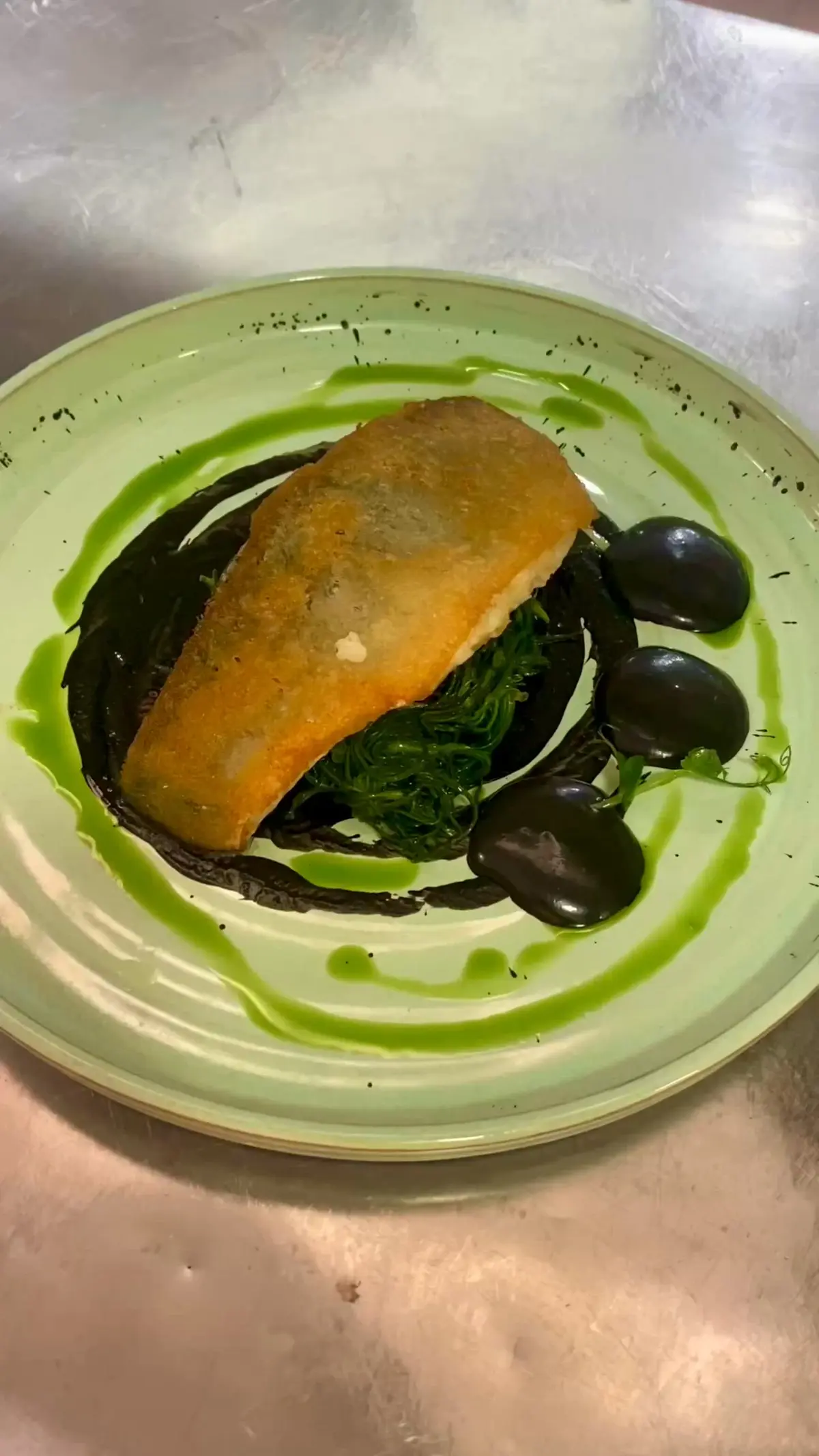 creation thumb for Sea Bass w/ Olives Mayo & Almira wild herbs