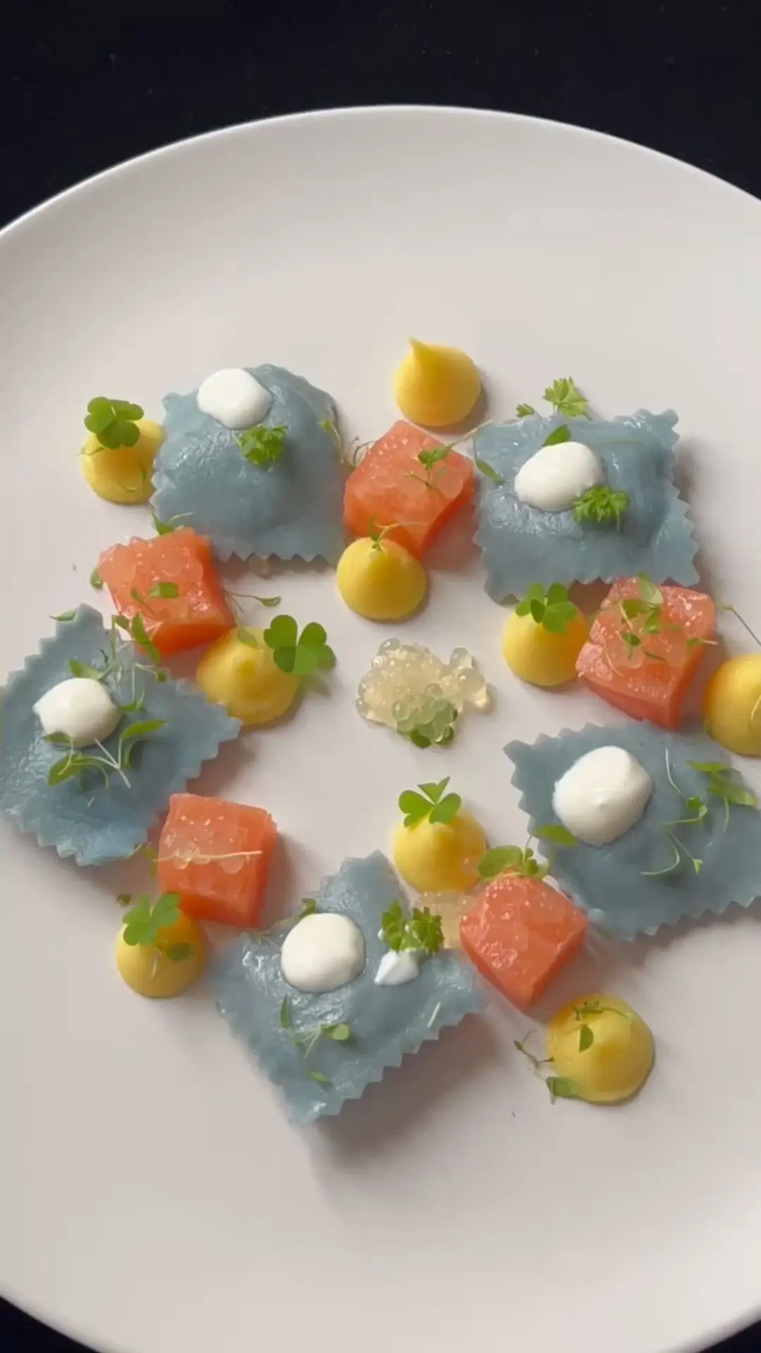 creation thumb for Blue ravioli stuffed with "Blue Goat's Cheese"