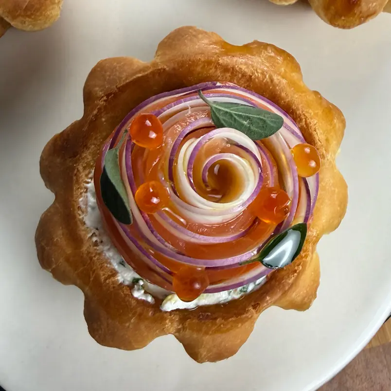 creation thumb for Ultra-Soft Savory Brioche with Goat Cheese & Smoked Salmon