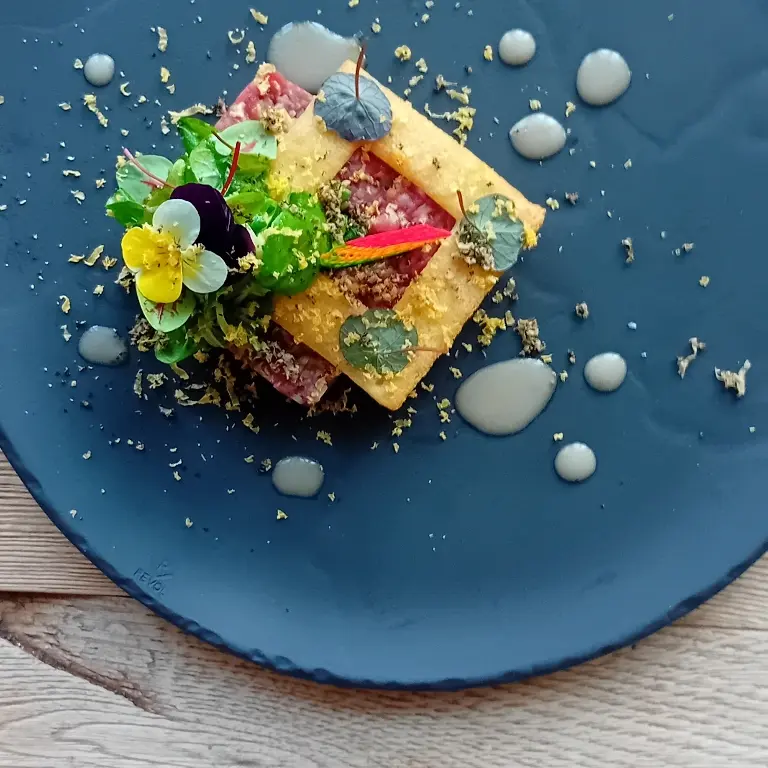creation thumb for Beef tartare | truffle | pickled egg yolk