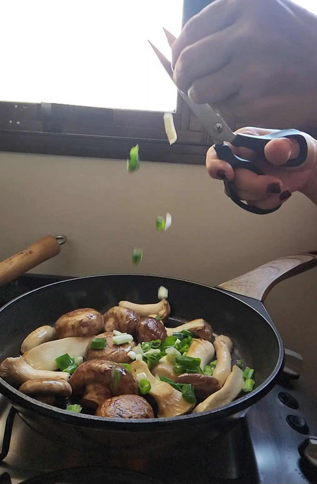 creation thumb for Sautéed mushrooms with miso soup and chives