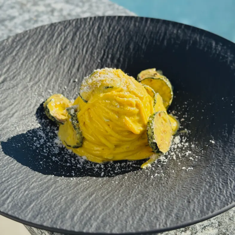 creation thumb for 🌱 Taglierini with Carrot, Saffron, and Zucchini Cream