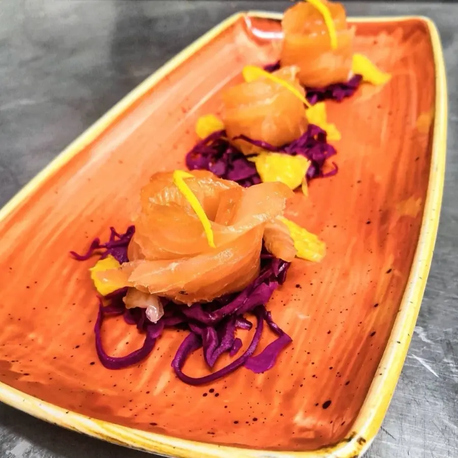 creation thumb for Marinated salmon, orange and marinated red cabbage