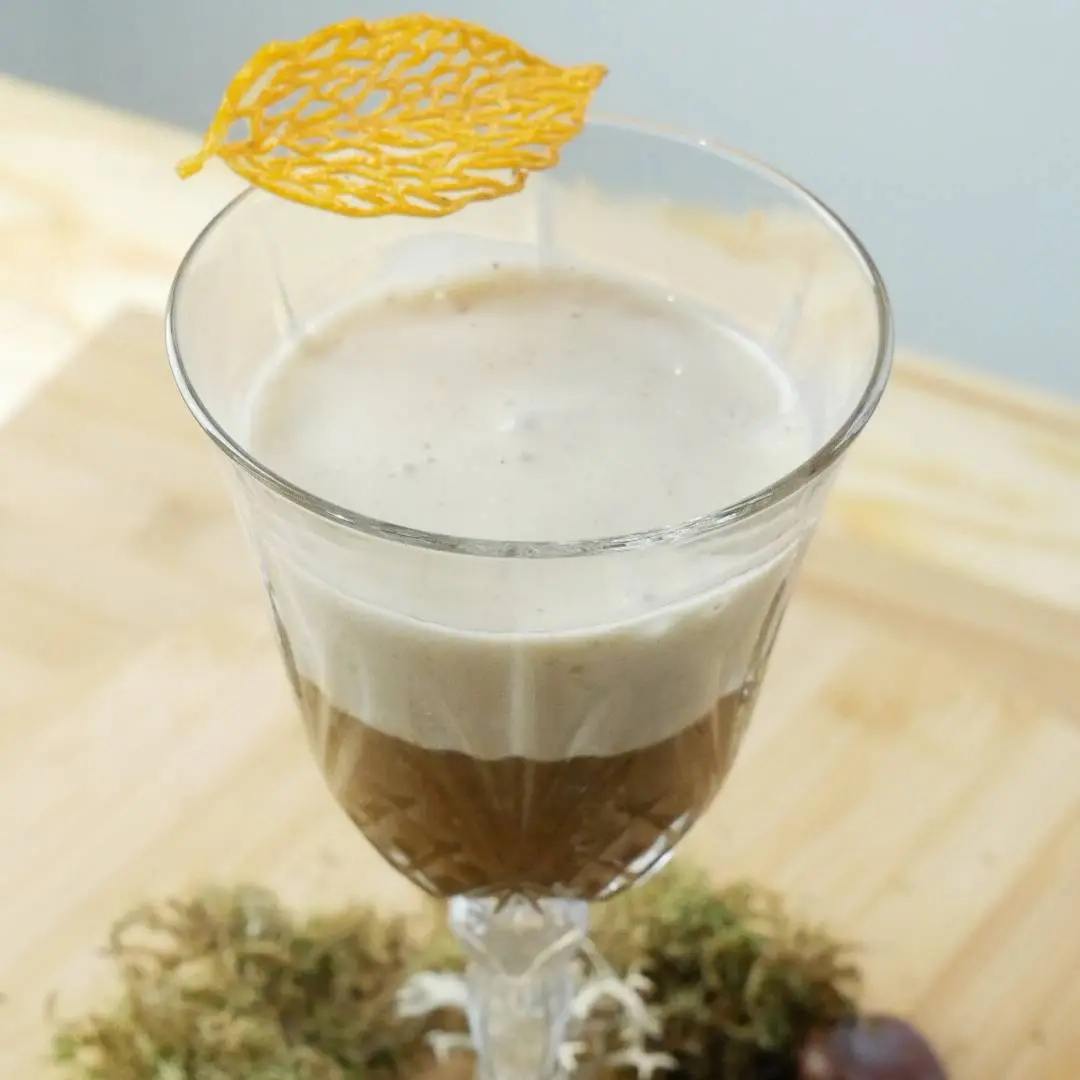 creation thumb for Hot roasted chestnut foam with mushroom consommé🌰🍁🍄