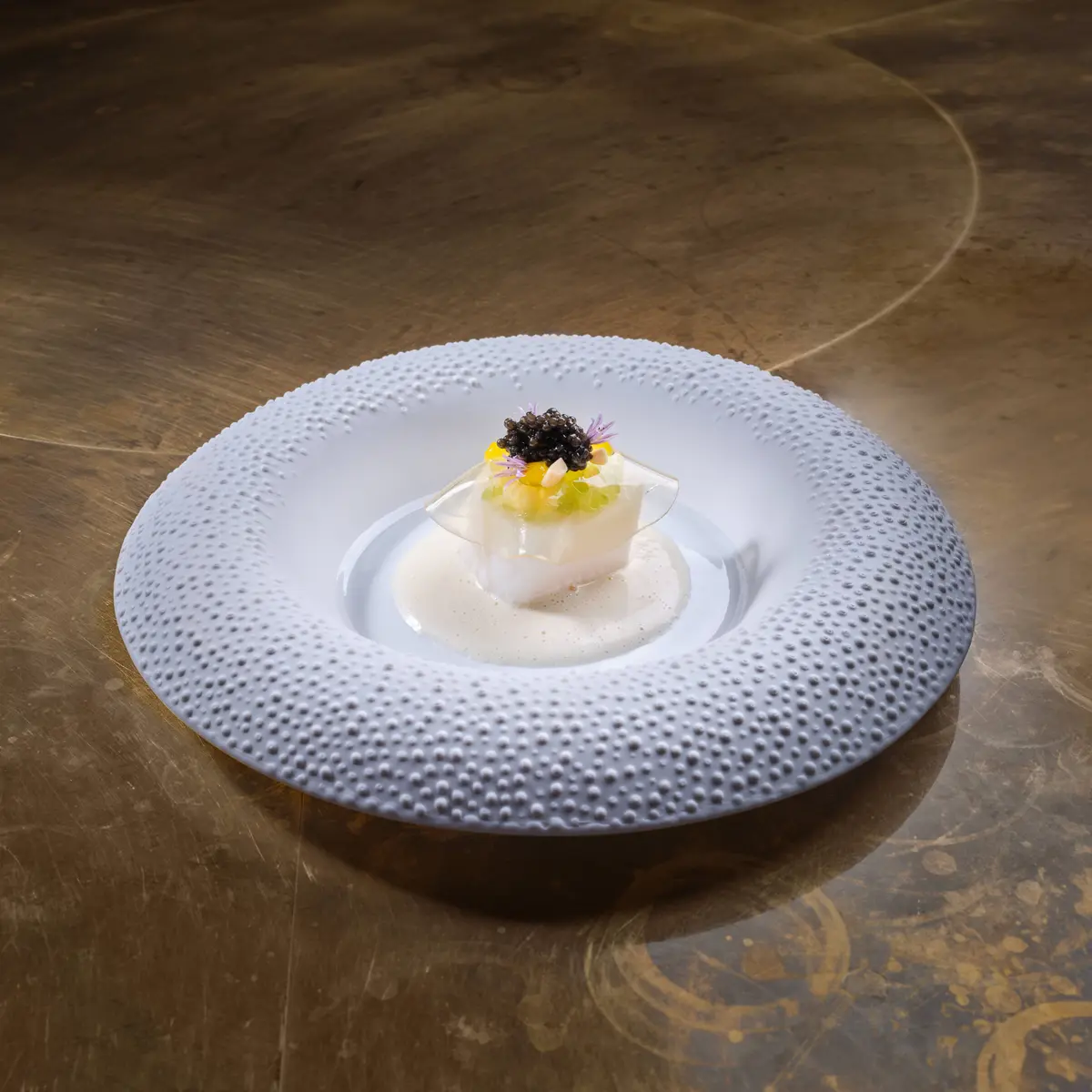creation thumb for Black Hake - Ajo Blanco - Caviar - Tomato