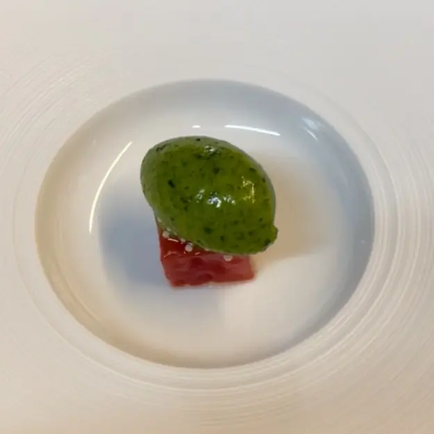 creation thumb for Anguria grigliata con sorbetto allo shiso