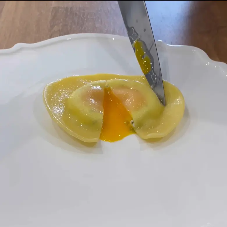 creation thumb for Herb Ricotta Raviolo with Egg Yolk