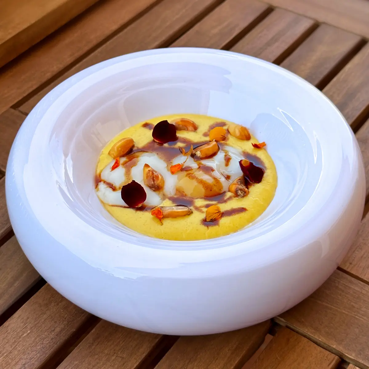 creation thumb for Low temperature egg, corn cream🥚🌽