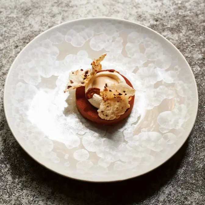 creation thumb for Chocolate Mousse with Amazake Ice Cream and Rice Crackers