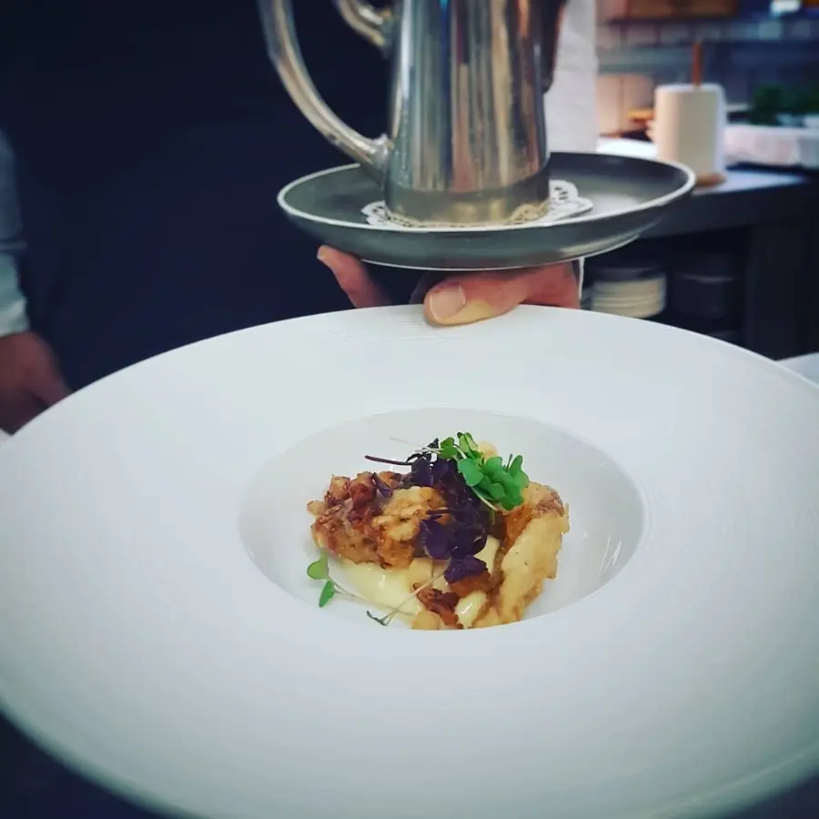 creation thumb for Spargelcremesuppe- Softshell Crab Tempura - Speckkrusteln