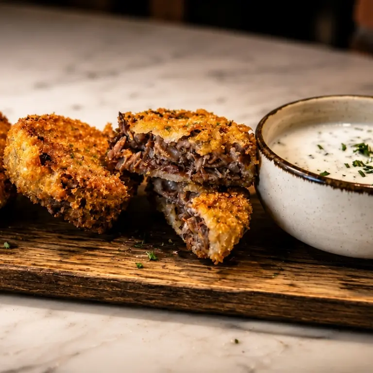creation thumb for Veal Short Rib Croquettes with Yogurt Sauce