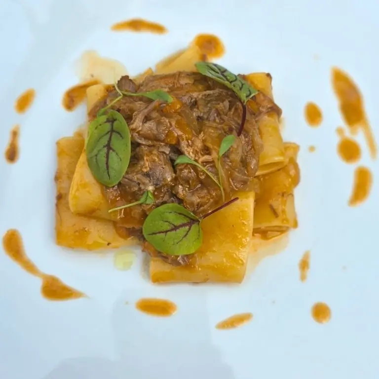 creation thumb for Paccheri Pasta with Slow-Cooked Beef Shank Ragù