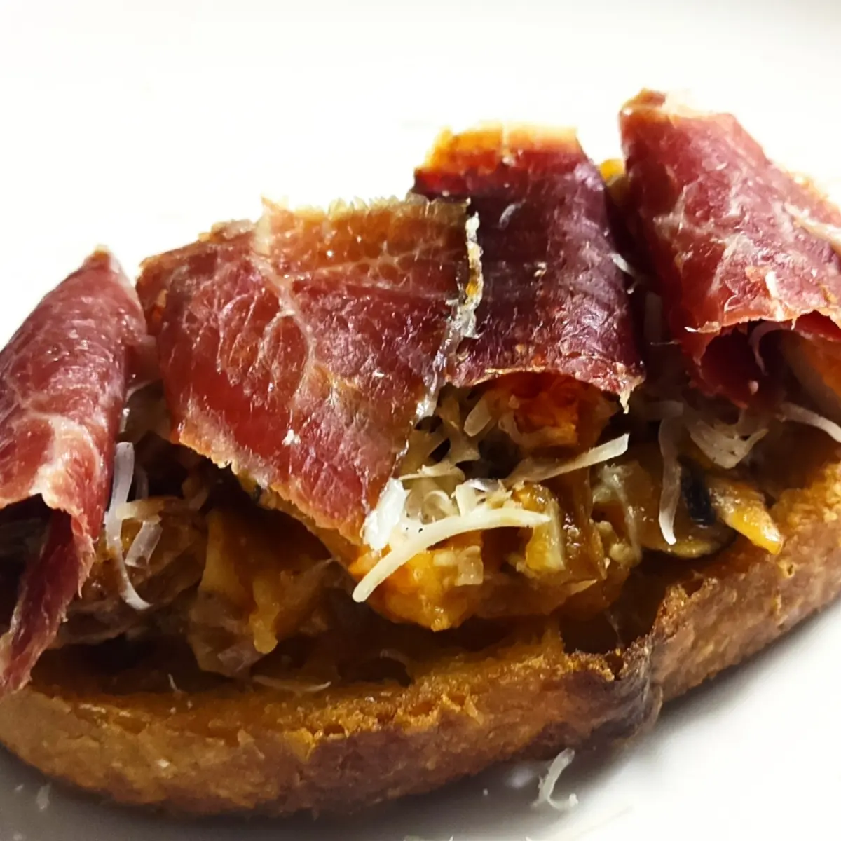 creation thumb for Bruschetta mushrooms and iberian jamon