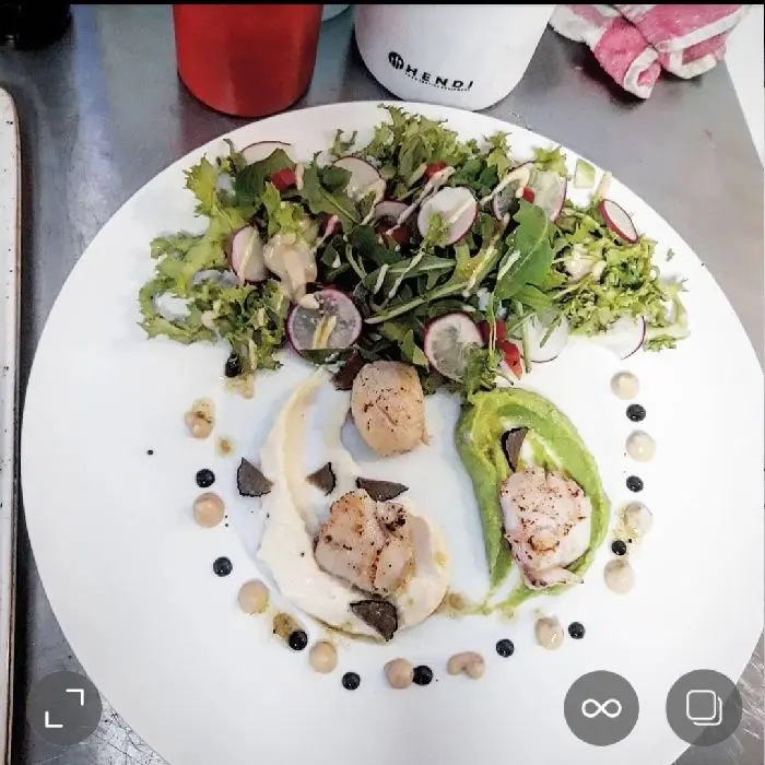 creation thumb for #jakobovekapice #tartuf #peesPurè #califlowerPurè #dressing #salad #reduction