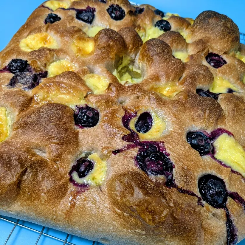 creation thumb for Blueberry and mascarpone Focaccia