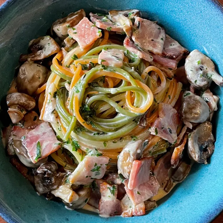 creation thumb for Spaghetti with Prosciutto & Mushrooms 🇮🇹