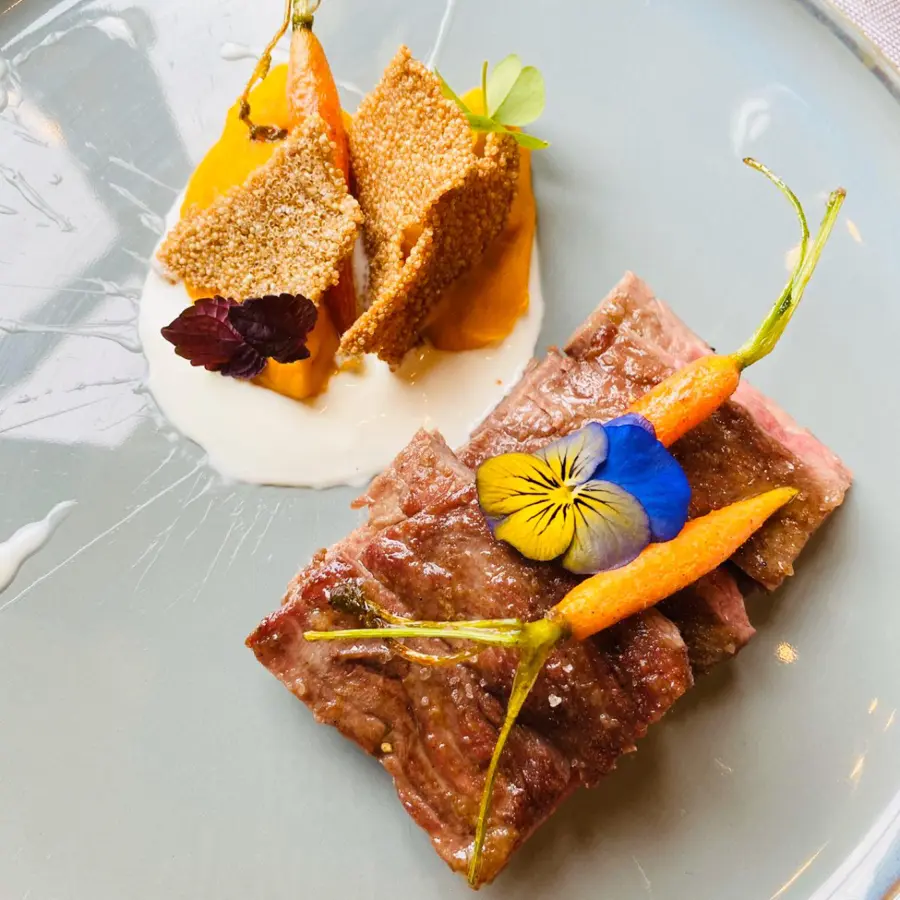 creation thumb for Diaframma, carote, creme fraiche e amaranto