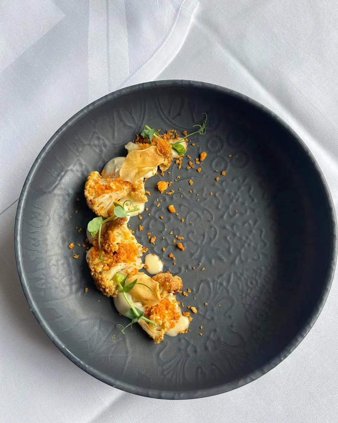 creation thumb for Cauliflower/Topinambur/panko/yuzu