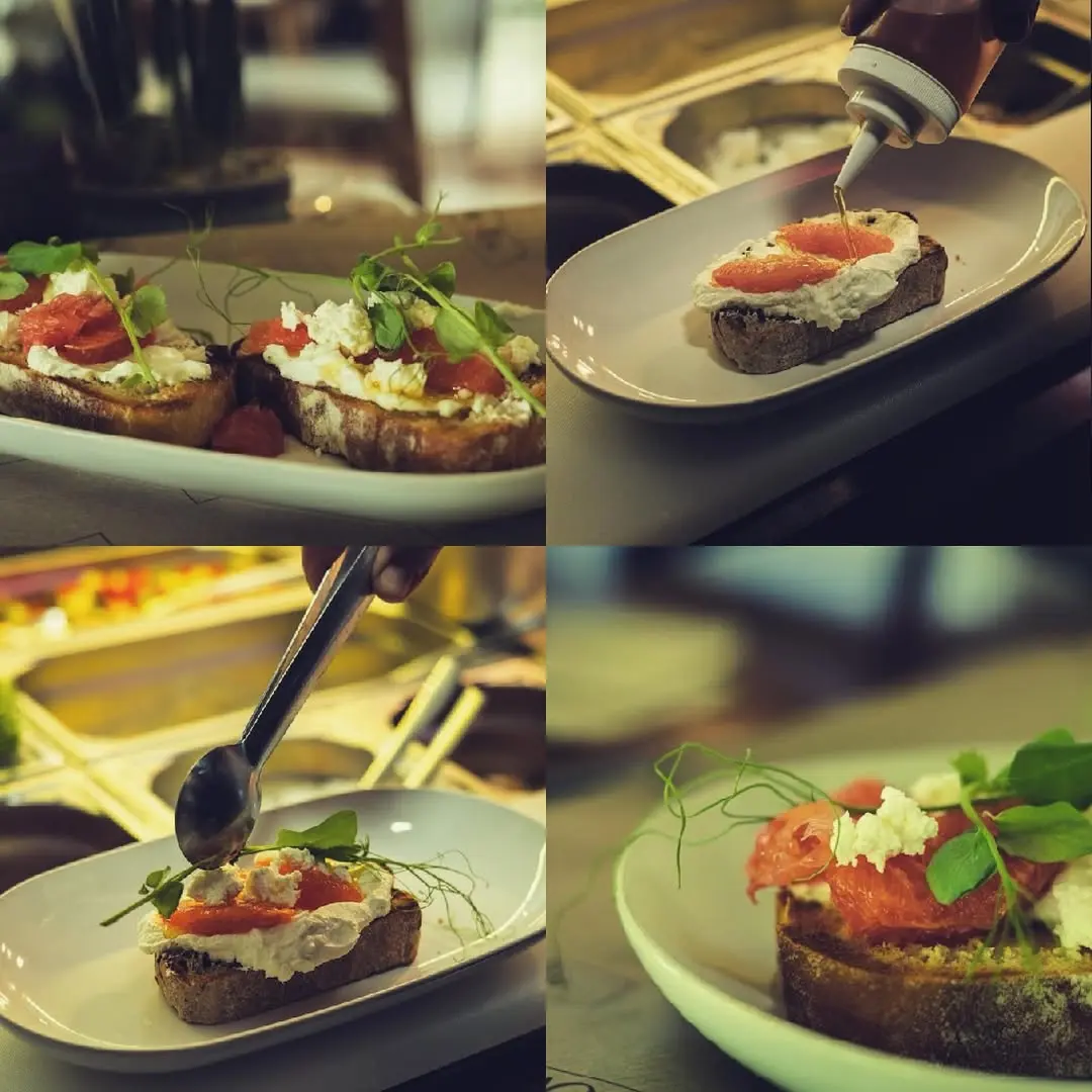creation thumb for Crostini with Labneh and Grapefruit