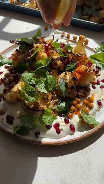 creation thumb for Roast Cauliflower with Crispy Chickpeas and Whipped Feta