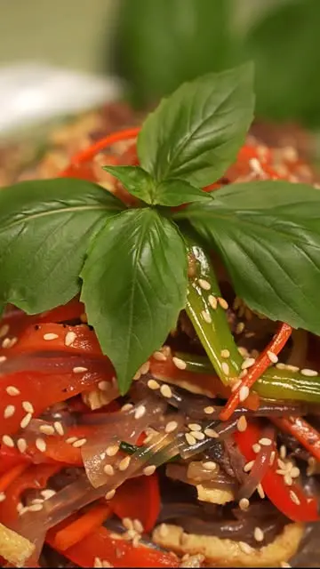 creation thumb for Japchae — Korean Glass Noodles with Vegetables and Beef