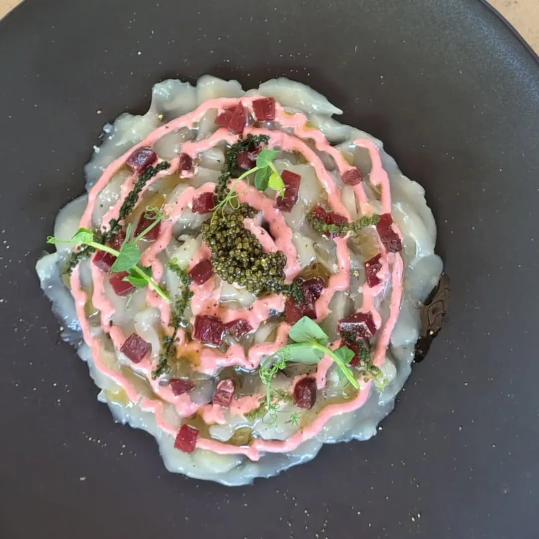 creation thumb for Scallops, Greek yogurt, beetroot, caviar, sea grapes