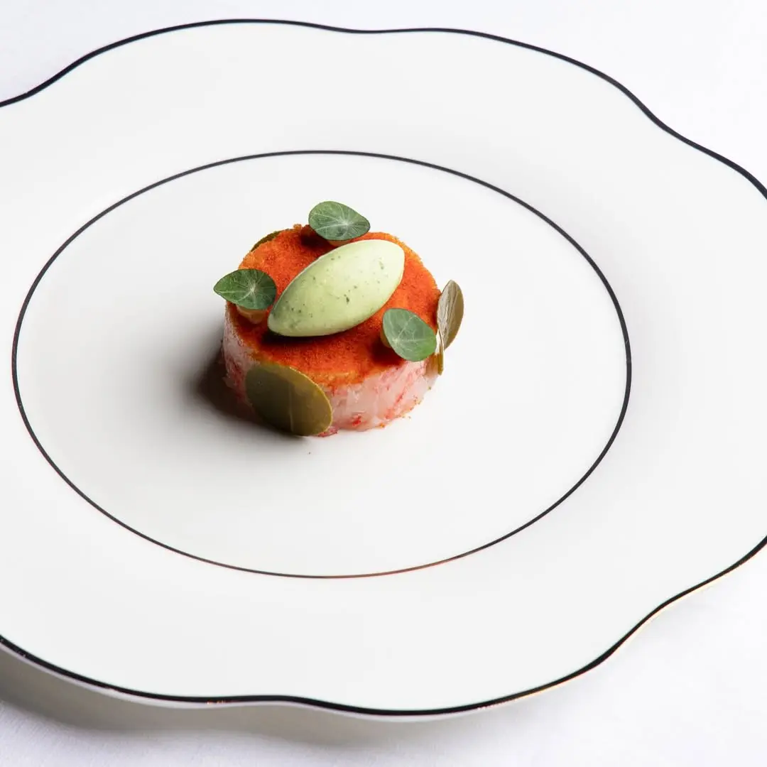 creation thumb for Red Prawns with Burrata and Basil Ice Cream
