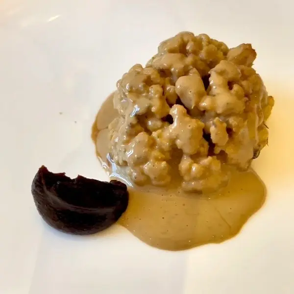 creation thumb for Roasted Cauliflower, Hazelnut Reduction, and Bread Emulsion