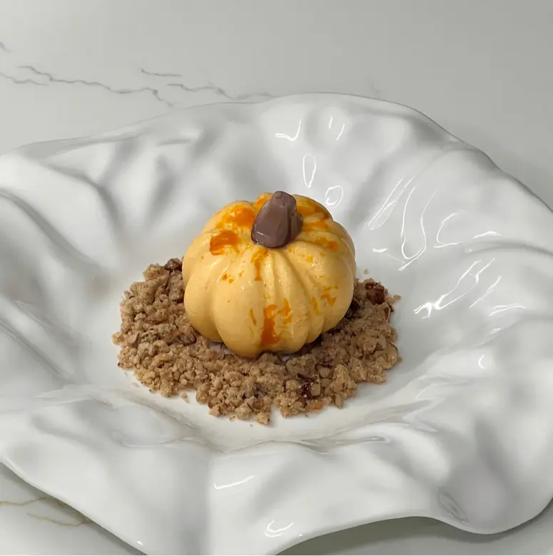 creation thumb for Saffron Pumpkin mousse with Espresso Ganache