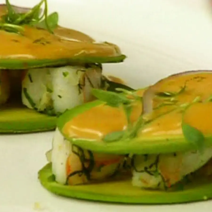 creation thumb for avocado ravioli with shrimp