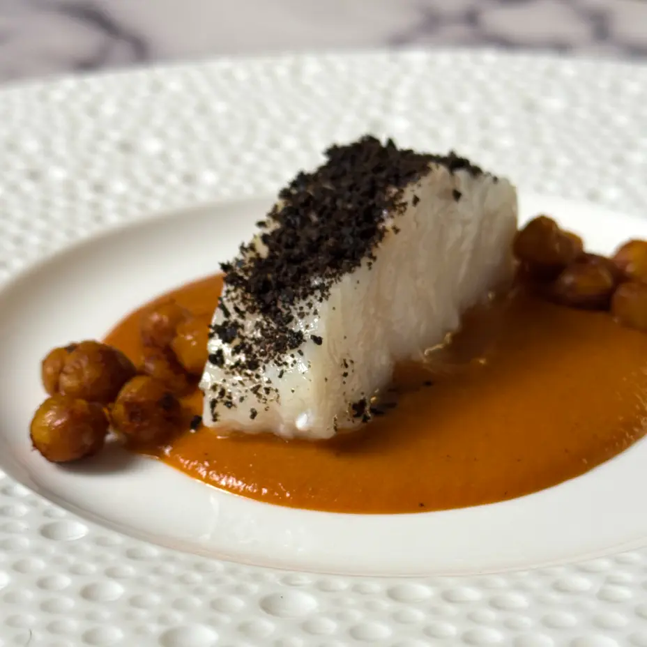 creation thumb for Cod with Puttanesca Sauce and Smoked Chickpeas