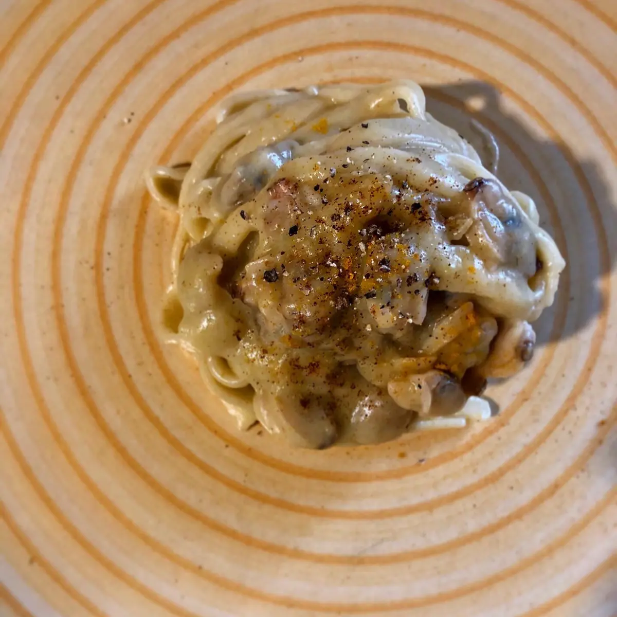creation thumb for Slow dried “fettucce” with cauliflower sauce, “lupini”(clams) and spices.
