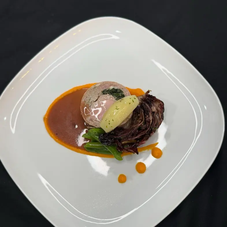creation thumb for Pork Tenderloin with Country Farce, Port Wine Reduction, Car