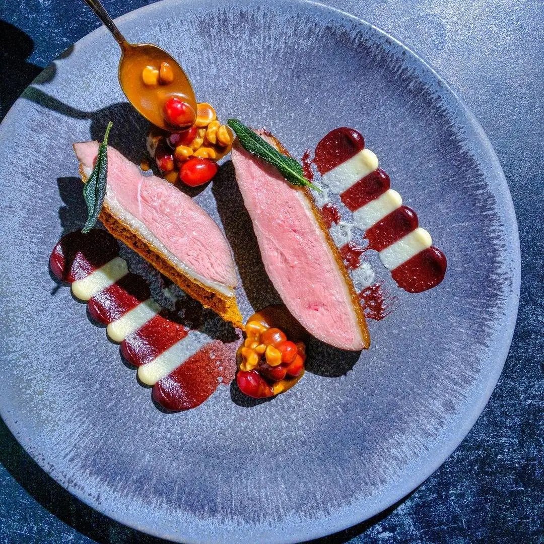 creation thumb for Duck Breast | Cranberry-Miso Purée | Parsnip Cream