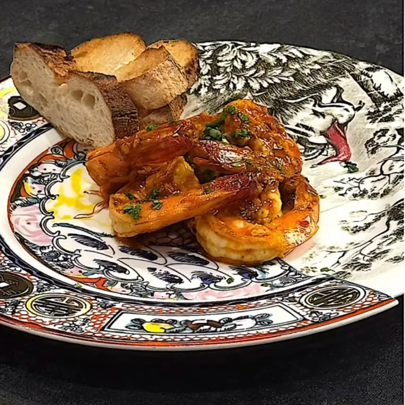 creation thumb for A very simple shrimp with lemon and harissa