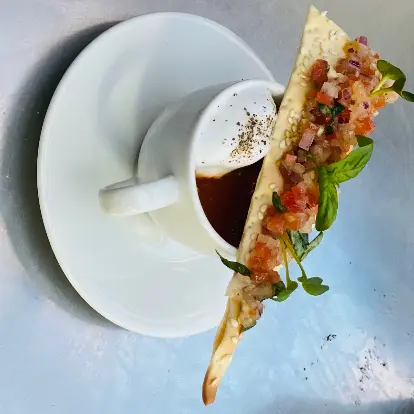 creation thumb for Tomato cappuccino with delicate lavash
