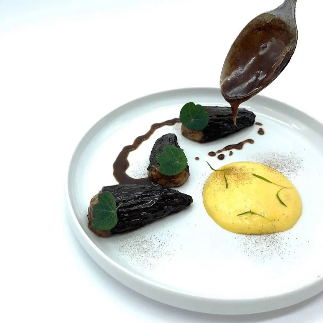 creation thumb for Stuffed and Glazed French Morels & Sabayon Vin Jaune