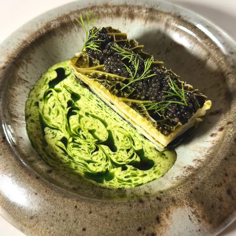 creation thumb for Savoy cabbage and potato millefeuille