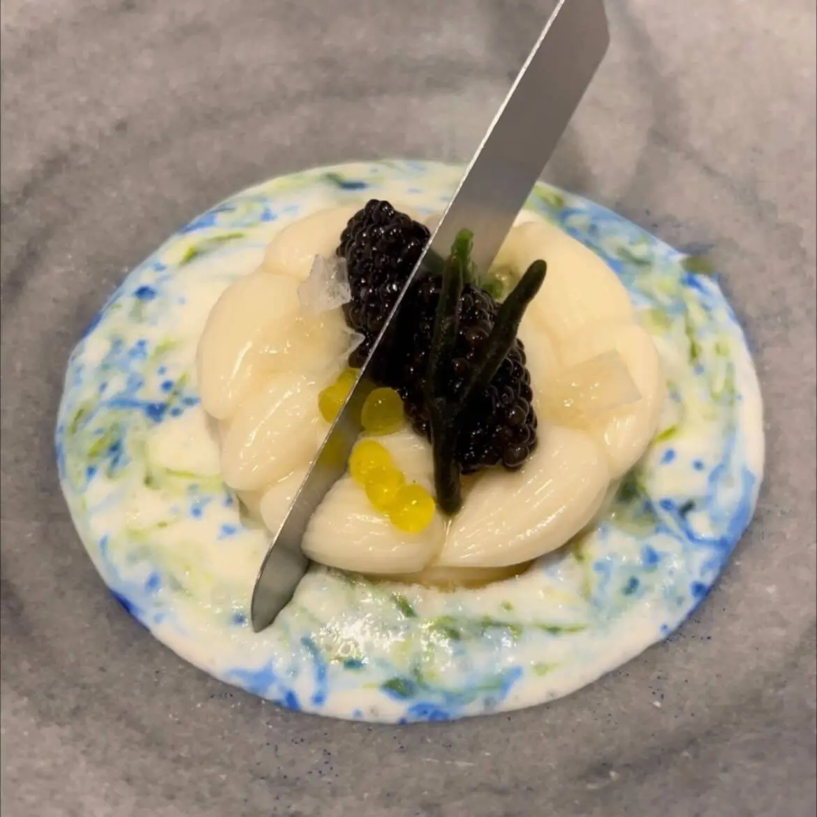 creation thumb for Tartare di ostriche con latte di mandorle ghiacciato 🦪