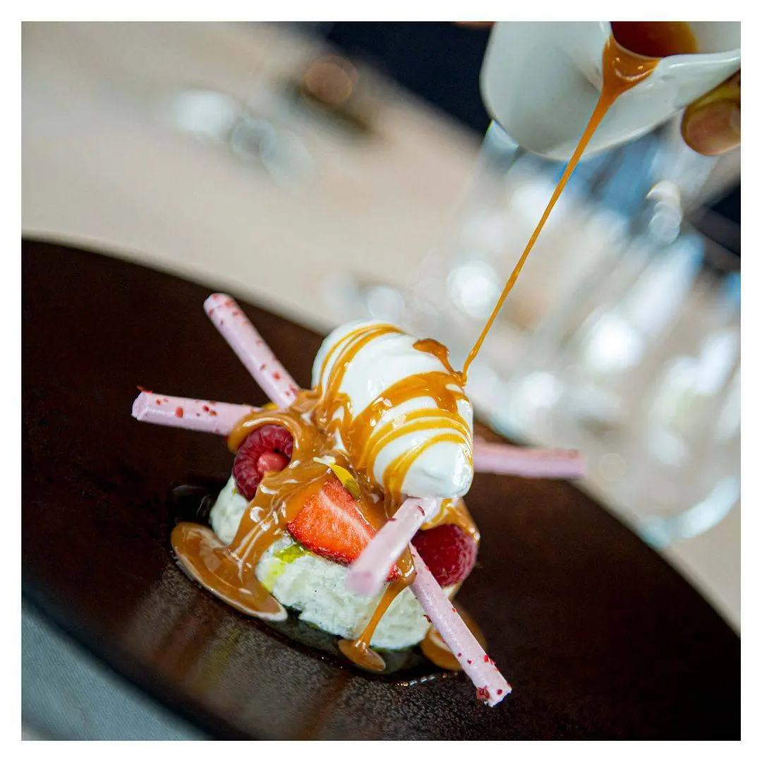 creation thumb for Red fruit / Pandan / Goat Dairy / Dulce de Leche / Basil
