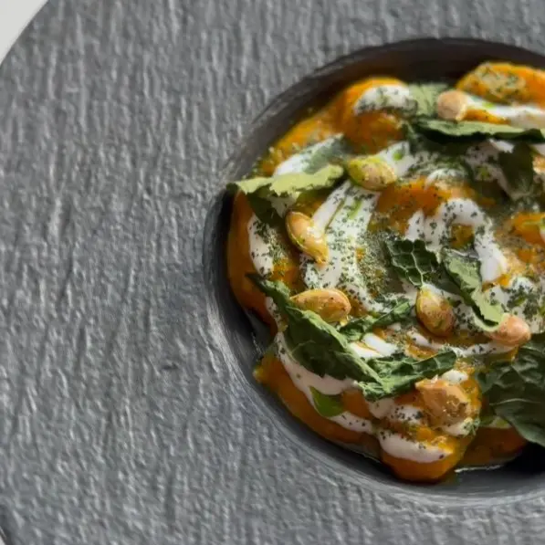 creation thumb for Gluten-free Pumpkin Gnocchi with Kale Leaves and Burrata