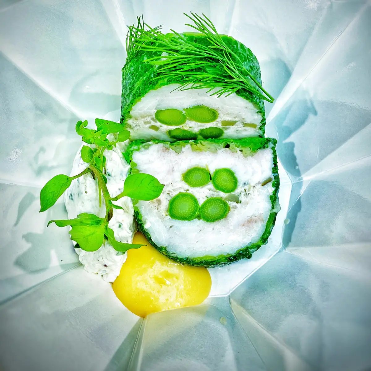 creation thumb for Terrine of skate wing with asparagus, lemon condiment