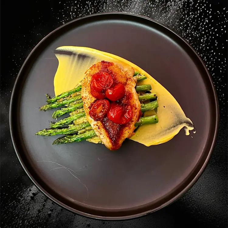 creation thumb for Pan seared chicken w/asparagus & sweet potato