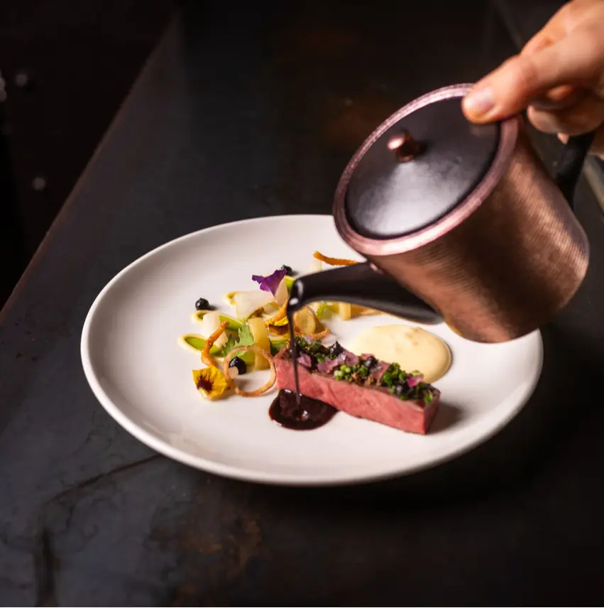 creation thumb for IRISH HEREFORD / WAGYU TRI TIP A5 PONZU. MIXED PICKLES. KART