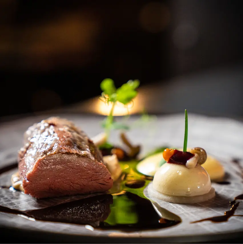 creation thumb for saddle of venison. rowanberry. salsify. Shimeji. Foie Gras