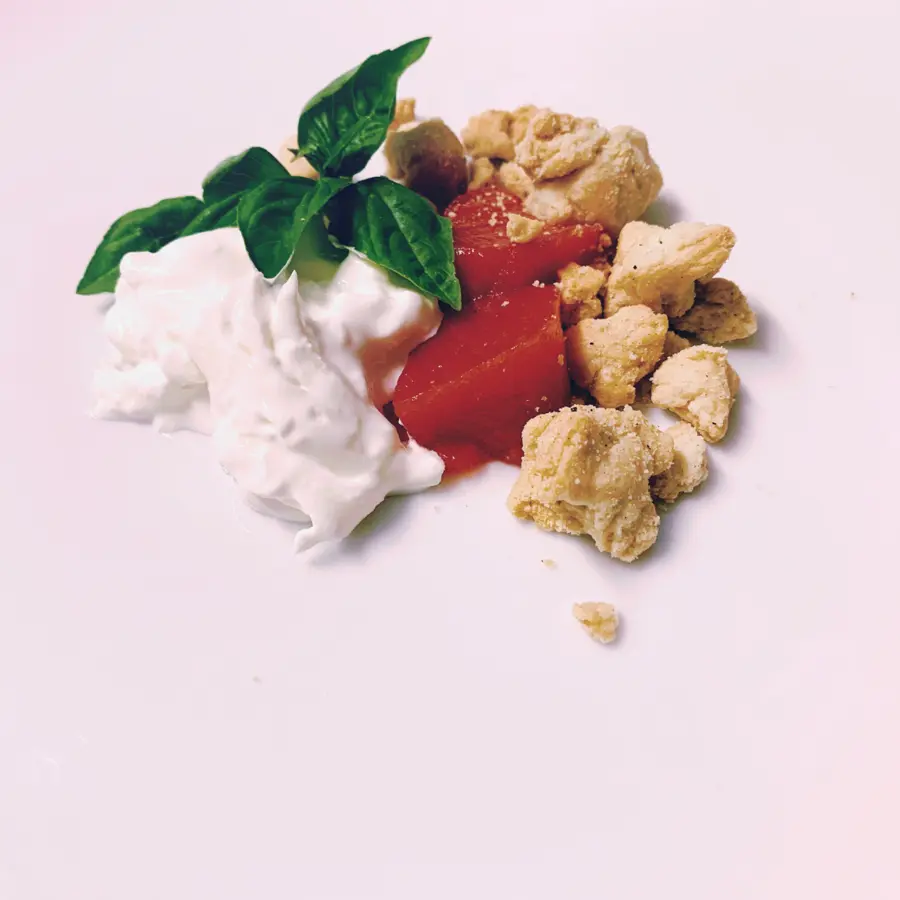 creation thumb for Gelè al pomodoro crumble al basilico e stracciatella! Italy!