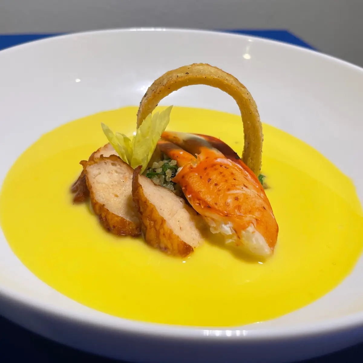 creation thumb for Lobster and Scallop Mouselline and Brandy Saffron Lobster