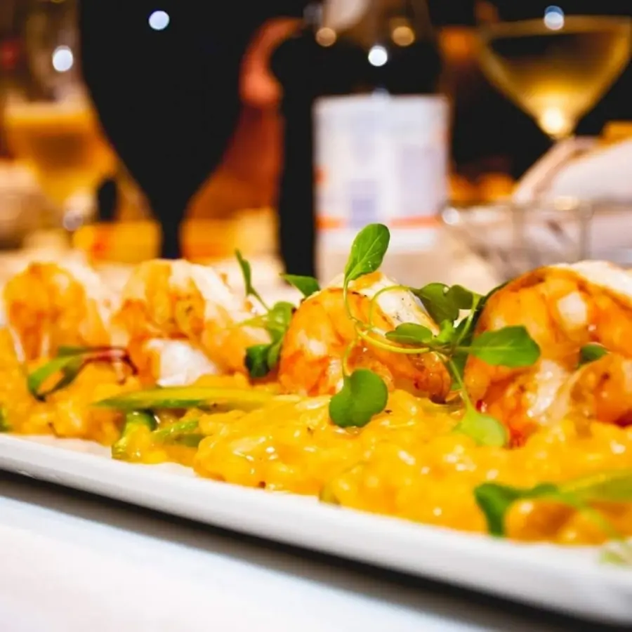 creation thumb for Acquarello Risotto with fresh asparagus, Puntarenas jumbo shrimp and black truffle